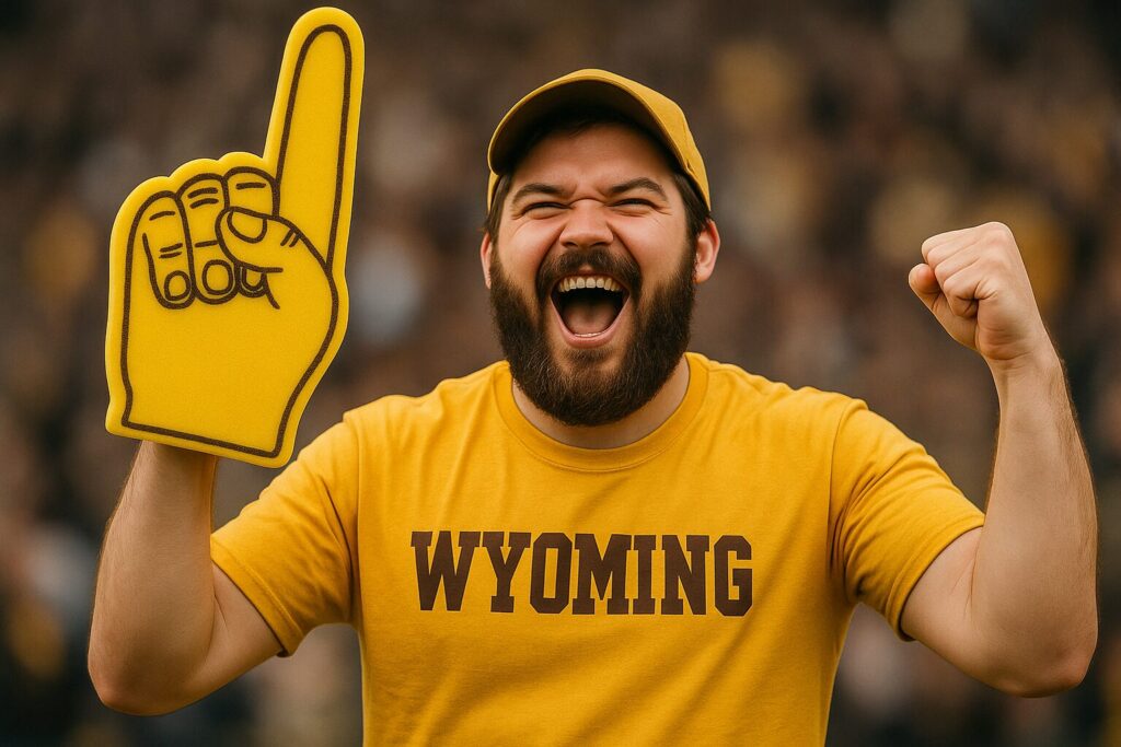 Wyoming fan celebrating Wyoming being #1 for best state to form an llc.